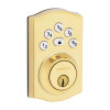 Kwikset Powerbolt 240 Contemporary Keypad Electronic Lock, Polished Brass
