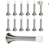 12 Pack Spring Door Stops 3 1/4 Inch Flexible Heavy Duty Spring Door Stopper with RustProof Screw Rubber Bumper Tips (Satin Nickel)
