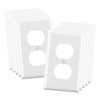Maintenance Warehouse 1-Gang Unbreakable Polycarbonate Jumbo Duplex Wall Plate In Gloss White, 10-Pack