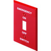 Titan3 1-Gang Standard Metal Emergency Toggle Wall Plate (Red)