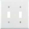 Leviton White 2-Gang Toggle Wall Plate