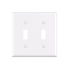 Maintenance Warehouse 2-Gang Unbreakable Polycarbonate Standard-Size Toggle Wall Plate In Gloss White, 1-Pack