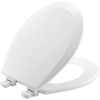 Bemis Durable Hinge Easy-Clean Round Enameled Wood Closed Front Toilet Seat In White