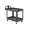 Rubbermaid Commercial BRUTE Medium Utility Cart With Ergo Handle, Heavy Duty, Lipped Shelves, 500 Lb Capacity, Black