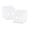Maintenance Warehouse 2-Gang Unbreakable Polycarbonate Standard-Size Toggle Wall Plate In Gloss White, 10-Pack