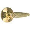 Shield Security Straight Turn Button Privacy Door Lever In Bright Brass