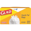 GLAD Quick-Tie Tall Kitchen Trash Bags 329261765 13 Gallon Case Of 200