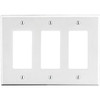 Hubbell 3-Gang Polycarbonate Decorator Wall Plate (White)