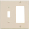 Leviton Ivory 2-Gang 1-Toggle/1-Decorator/Rocker Wall Plate 1-Pack