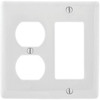 Hubbell 2-Gang White Medium Size Duplex And Decorator Wall Plate