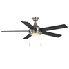 Seasons Quick Install Parkton 52" Brushed Nickel Indoor LED Ceiling Fan, Reversible Mahogany/Espresso 5-Blade