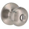 Shield Security Flat Ball Turn Button Privacy Door Knob In Satin Nickel