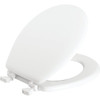 Bemis Easy-Clean Round Enameled Wood Closed Front Toilet Seat In White