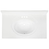 Modular Vanity Tops 19 X 17" Solid White Cultured Marble Vanity Top And Bowl