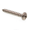 #10 X 1-1/4" Sheet Metal Screw, Pan Head, Phillips, Stainless, Package Of 100