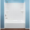 El Mustee Topaz 30"x 60" Direct To Stud Tub Surround In White, Package Of 3