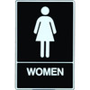 Hy-Ko Braille "Women" Sign, Self-Adhesive Plastic, Ada, 7 X 11"