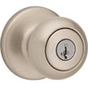 Kwikset Cove Satin Nickel Keyed Entry Door Knob With Smartkey Security