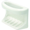 Lenape White Porcelain Soap Holder With Rag Bar Tile-In Mount