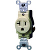 Leviton 20 Amp Commercial Grade Grounding Single Outlet Ivory