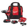 Milwaukee M18 18v Cordless 1/2in. Cmpct Drll Drvr Kt 1.5ah Bttrs Chrgr Sft Cs