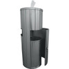 Renown 13.25" W, 35.5" Dia Stainless Steel Dispenser And Trash Receptacle