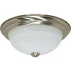 Satco Brushed Nickel Incandescent Two-Light 11 Flush Fixture