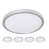 Seasons Edge 6" Round LED Flush-Mount Ceiling Light Fixture, Satin Nickel, 27/30/35/40/50k, Pkg Of 4