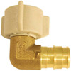Apollo 1/2" X 1/2", PEX-A Expansion Barb FNPT Fml Swivel 90 Deg Elbow, Brass