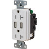 Hubbell 20 Amp 125 Volt Decorator Duplex Standard Outlet (White)