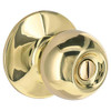 Shield Security Ball Turn Button Privacy Door Knob In Bright Brass