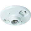 Satco Medium Base Socket, Keyless, 1 Light, 660 Watt, Porcelain Ceiling, White