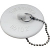1-1/2 - 2 " Wh Rubber Bathtub Stopper W/ 15 " Chain (5-Pack)
