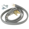 GE Replacement 4ft 3-Wire 40amp Power Cord For Range, Part # Wx09x10006