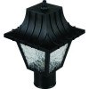 Exterior 60w Incandescent Post Top Fixture, 12-3/4h X 7-3/4" Square, Black