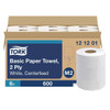 Tork Centerfeed Paper Wiper, High Absorbency, White, M2 (6 Rolls X 600 Sheets)
