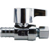 Apollo 1/2 Chrome Pex-B Barb X 1/4compr 1/4-Turn Straight Stop Valve