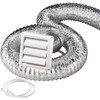 Deflecto 4" Dryer Vent Kit With 8' Supurr-Flex Duct, Louvered Hood, 2 Clamps