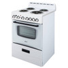 Avanti PRO 24 In. 2.6 Cu. Ft. Coil Electric Freestanding Range, Maunal Clean, White, ADA