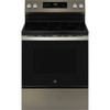 GE ENERGY STAR 30 In. 5.3 cu. ft. Smooth Electric SmartHQ Freestanding Range With Air Fry, Steam Clean, Slate