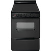 Premier 24 In. 2.9 cu. ft. 4 Burner Electric Smooth Top Freestanding Range, Manual Clean, Black, ADA