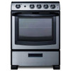 Summit Appliance 24 In. 4-Burner Smooth-Top Slide-In Electric Range In Stainless Steel