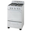 Avanti PRO 24 In. 2.6 Cu. Ft. 4 Burner Gas Freestanding Range With Solid Metal Door, Maunal Clean, White, ADA