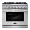 Cosmo 36" Haven Collection 6.0 Cu Ft Gas Range 6 Burners Convection Oven Ss