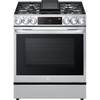 LG 30 In. 6.3 cu. ft.  5 Burner Gas Slide-In Range With Air Fry, Steam Clean, Stainless Steel, ADA