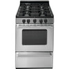 Premier 24 In. 2.9 Cu. Ft. 4 Burner Gas Freestanding Range W/Window, Manual Clean, Stainless Steel, ADA