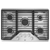 GE 30 In. 5 Burner Grate Built-In Gas Cooktop, Stainless Steel, ADA