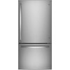 GE ENERGY STAR 24.8 cu. ft. 33in. Bottom Freezer Refrigerator With Ice Maker, Stainless Steel