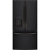 GE ENERGY STAR 25.7 cu. ft. 36in. French Door Refrigerator With Ice Maker, Black Slate, ADA