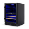 NewAir 24" Wine And Beverage Refrigerator - 24 Bottles & 100 Cans, Dual Temperature Zone, Black Stainless Steel AWB-401DB-B